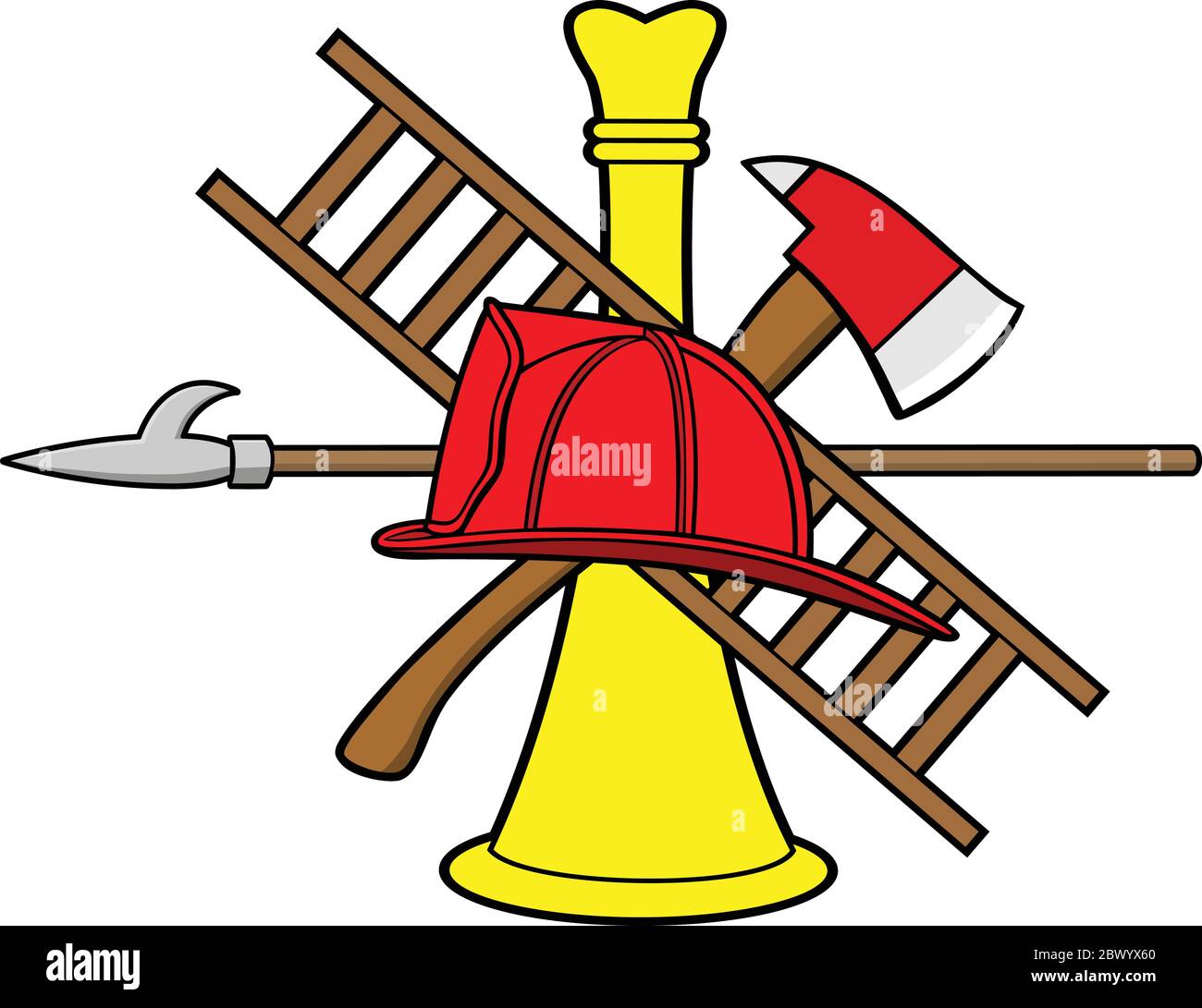 Simbolo del pompiere: Un'illustrazione di un simbolo del pompiere. Illustrazione Vettoriale