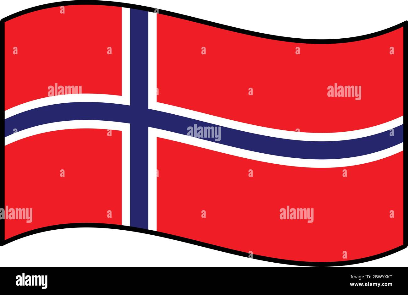 Bandiera di Norvegia - un'illustrazione della bandiera di Norvegia. Illustrazione Vettoriale