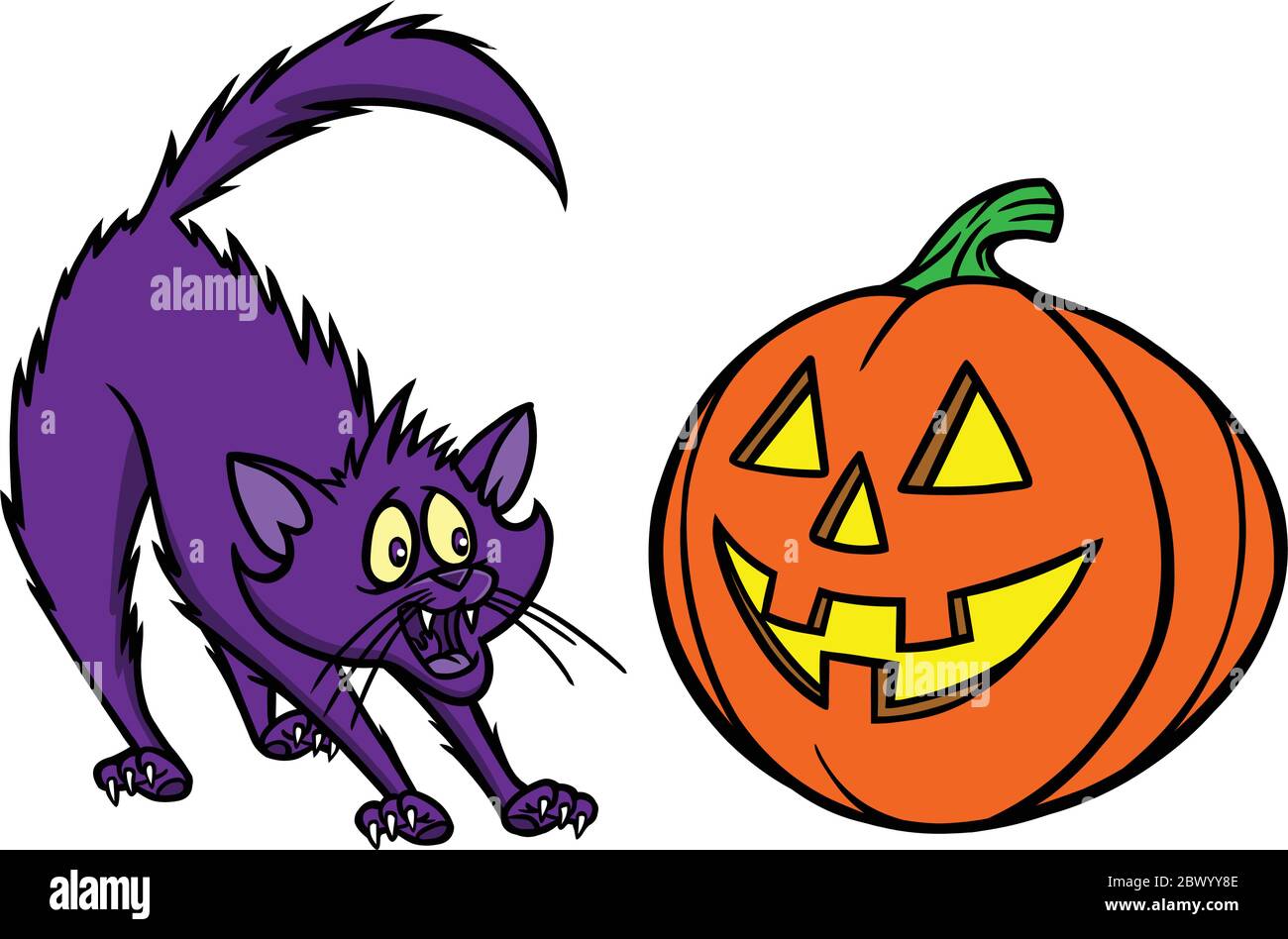 Halloween Cat- un Cartoon Illustrazione di un Halloween Cat. Illustrazione Vettoriale