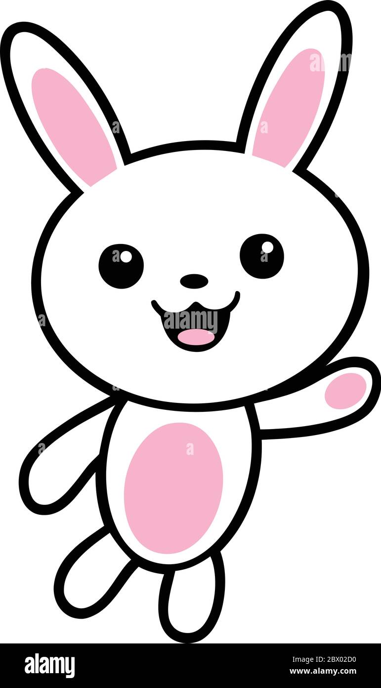 Kawaii Rabbit- un'illustrazione di un personaggio di Kawaii Rabbit. Illustrazione Vettoriale