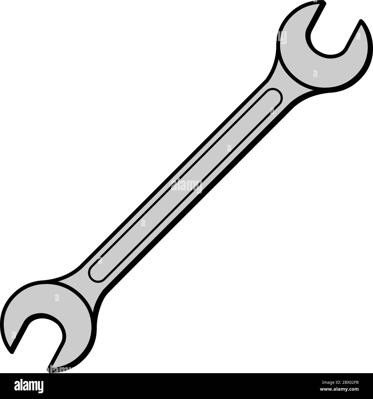 Chiave a estremità aperta - un'illustrazione di una chiave a estremità aperta. Illustrazione Vettoriale