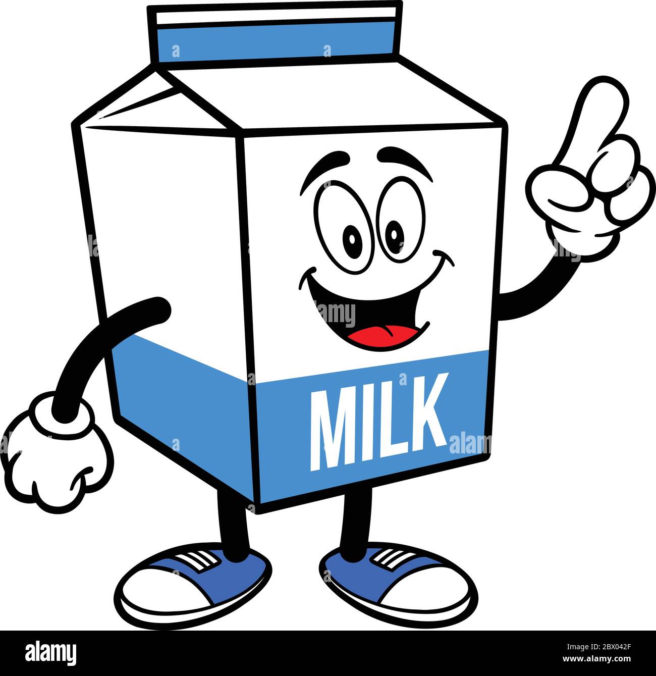 Scatola del latte Mascot Pointing - un cartoon illustrazione di un cartone  del latte Mascot Pointing Immagine e Vettoriale - Alamy