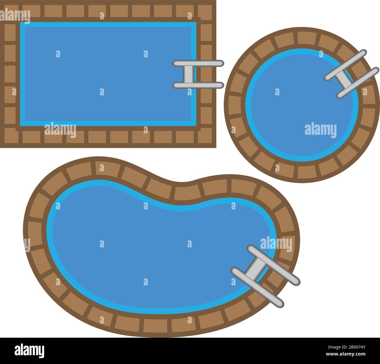 Piani piscina - un'illustrazione di piani piscina a forma di piscina. Illustrazione Vettoriale