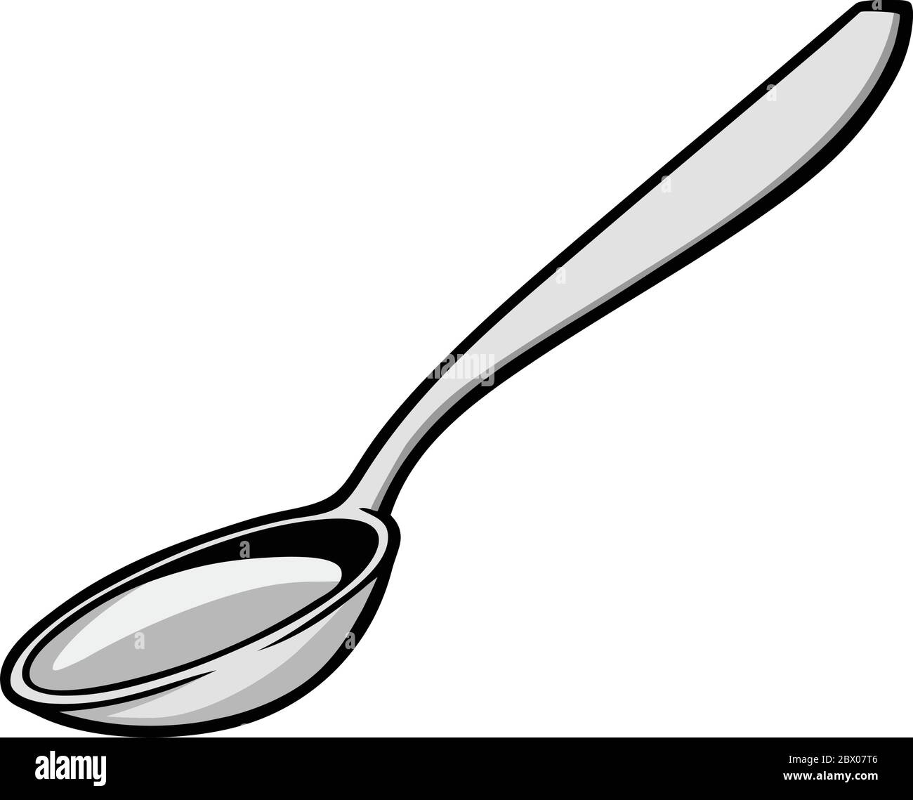 Cucchiaio - immagine di un cucchiaio. Illustrazione Vettoriale