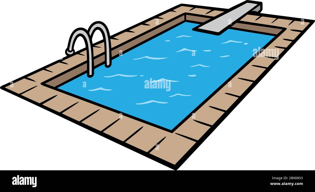 Piscina - un'illustrazione di una piscina. Illustrazione Vettoriale