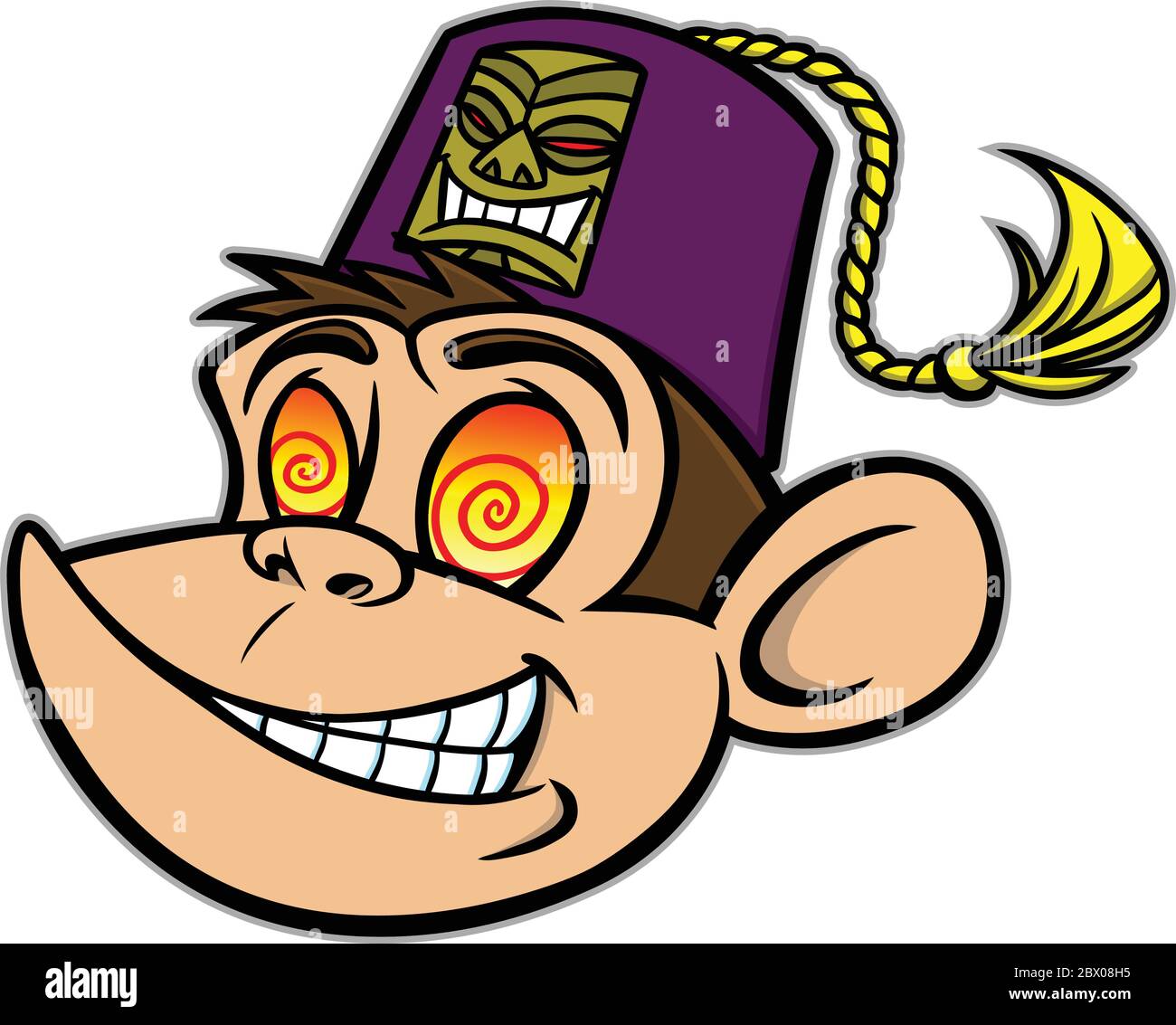 Tiki Lounge Monkey - un'illustrazione di un Tiki Lounge Monkey. Illustrazione Vettoriale