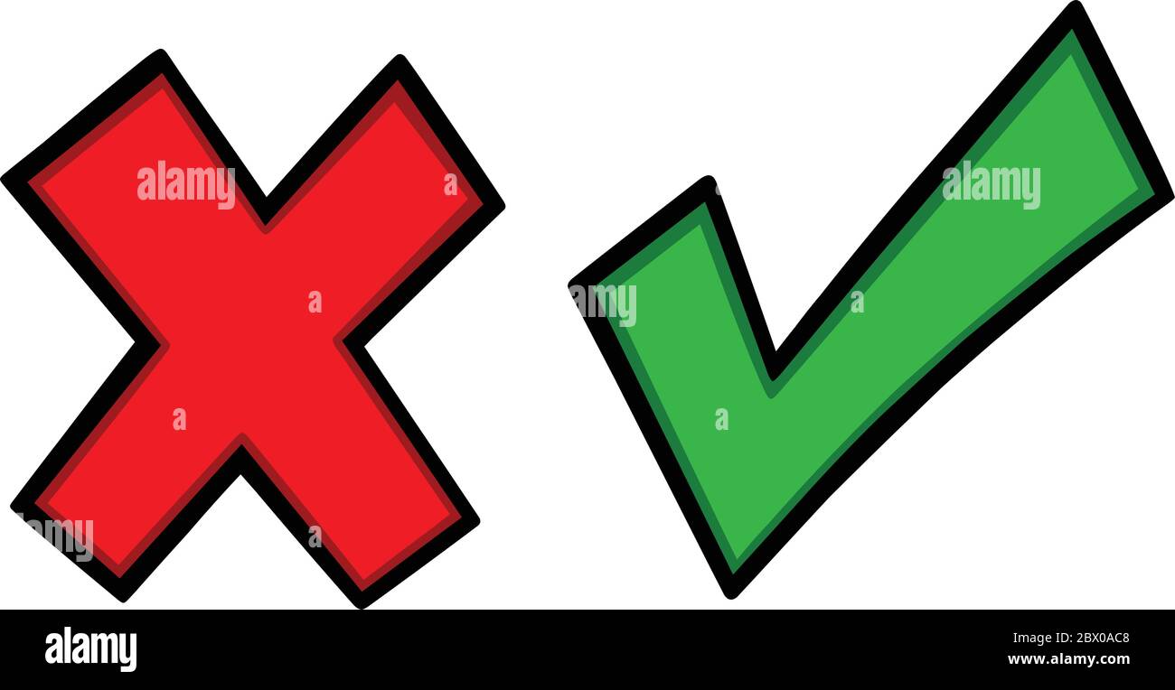 Icone di contrassegno e contrassegno X - un'illustrazione a fumetto delle icone di contrassegno e contrassegno X. Illustrazione Vettoriale