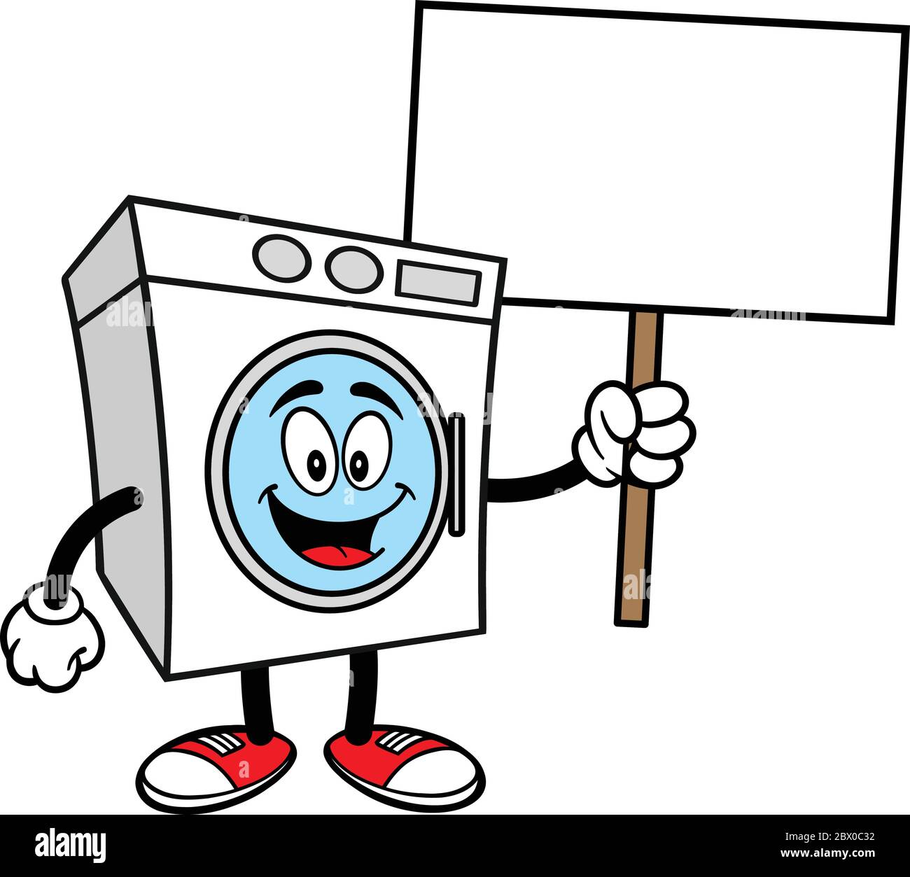 Rondella con segno - un'illustrazione di un cartone di una rondella con un segno. Illustrazione Vettoriale