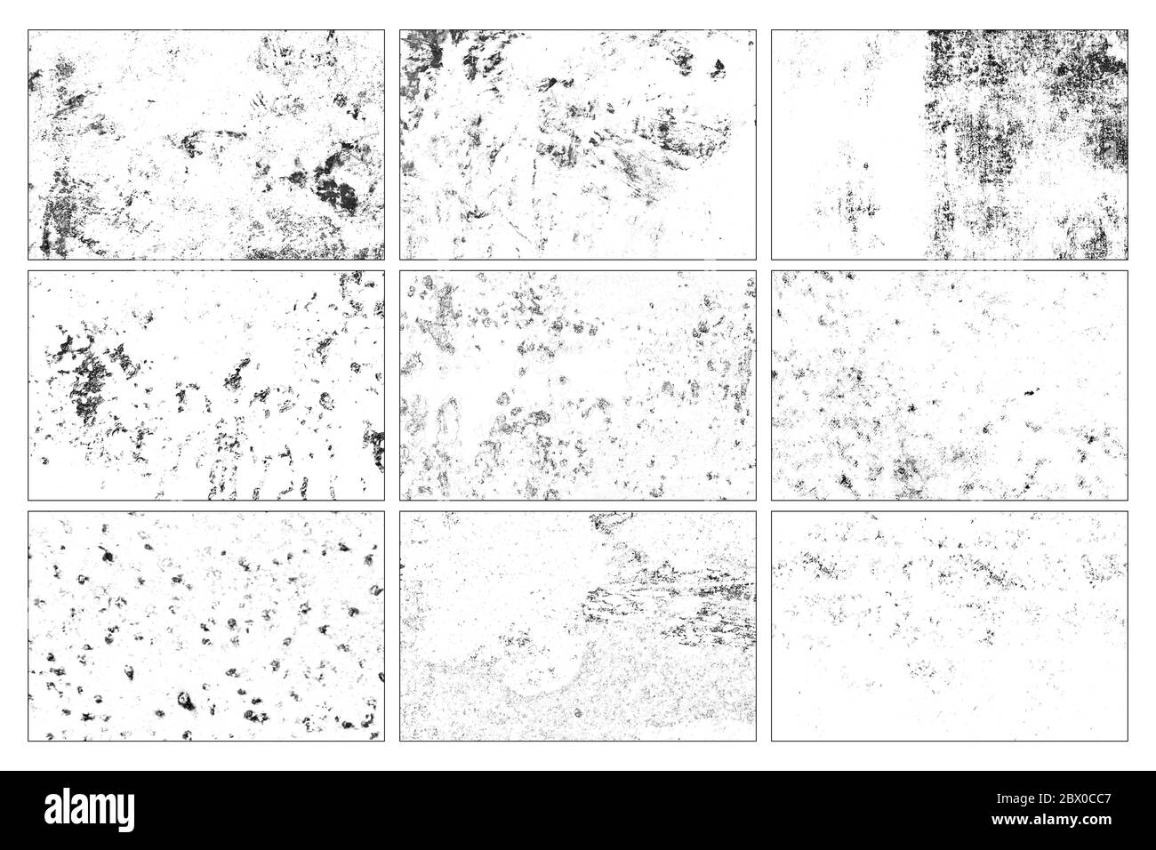 Collezione di grunge texture. Astratto in bianco e nero. Foto Stock