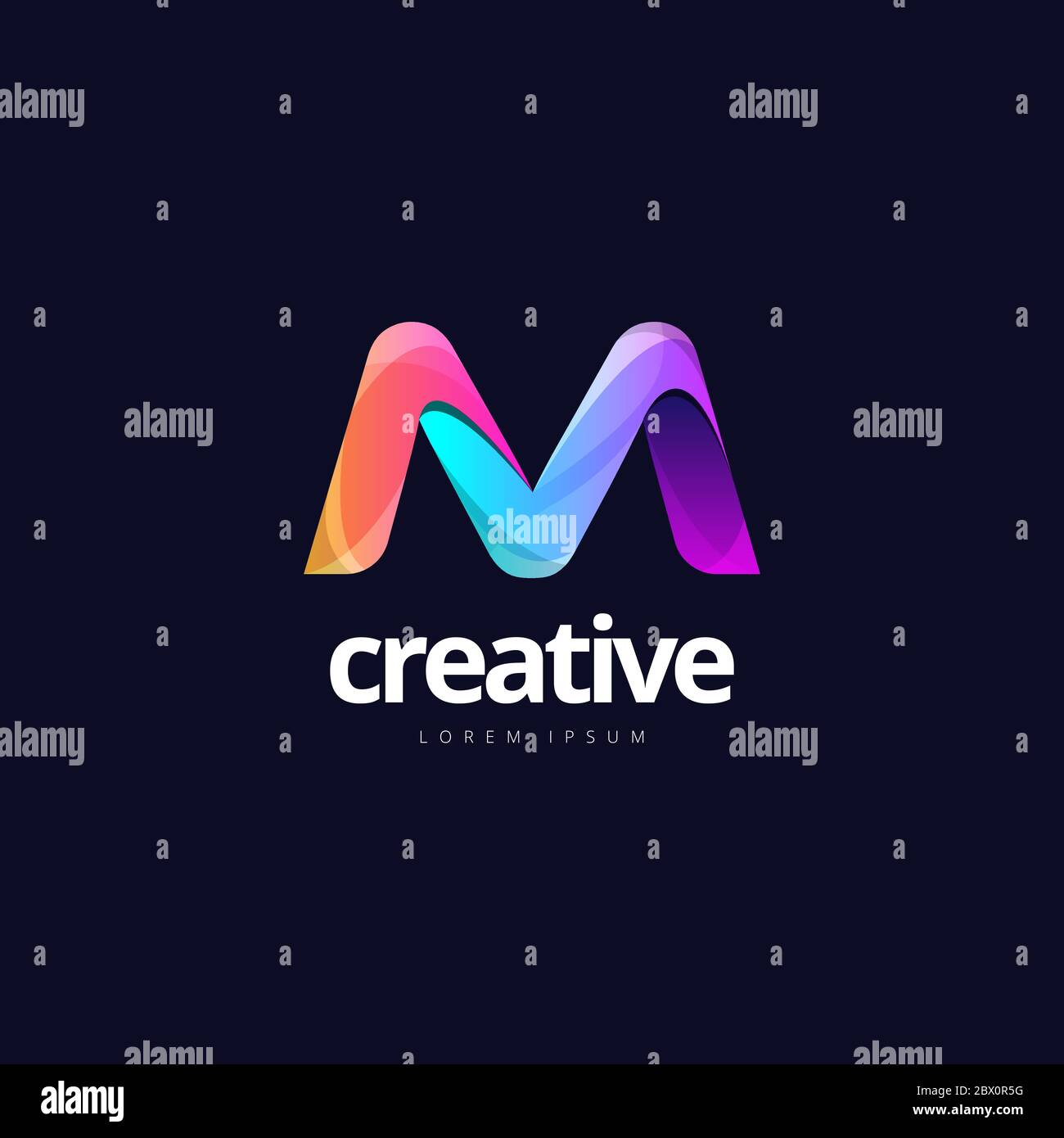 Logo Creative Letter M vivace e colorato Illustrazione Vettoriale
