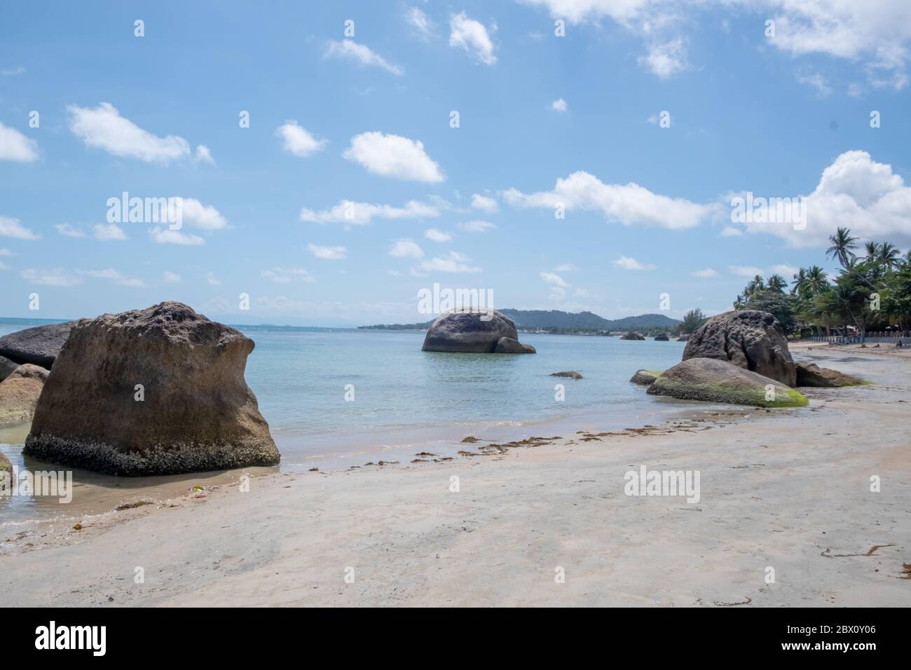 Spiaggia vuota sull'isola di Koh Samui Foto Stock