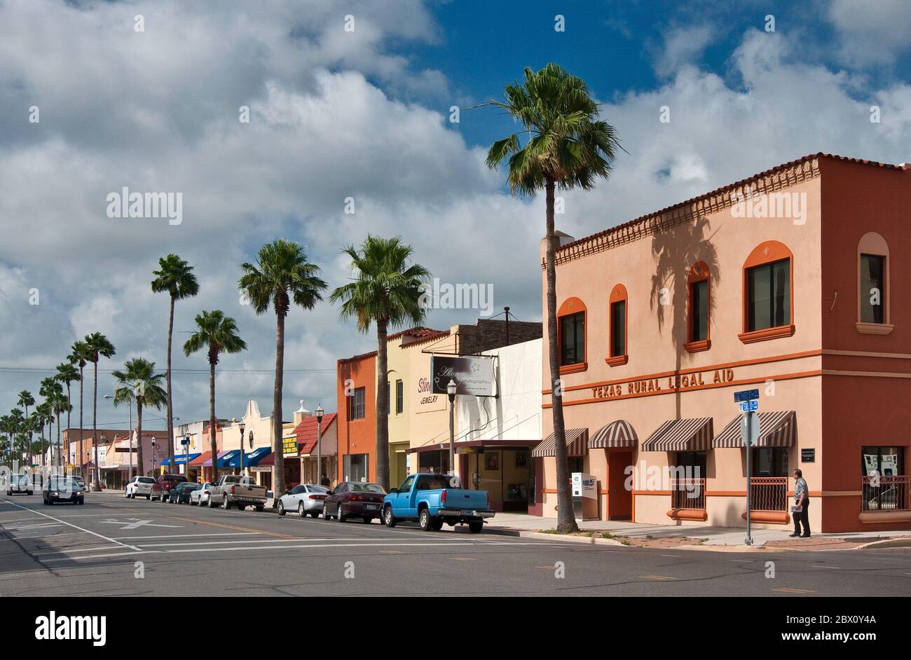 South Texas Avenue a Weslaco, Rio Grande Valley, Texas, Stati Uniti Foto Stock