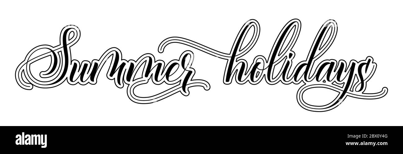 Pennello calligrafia Vacanze estive Illustrazione Vettoriale