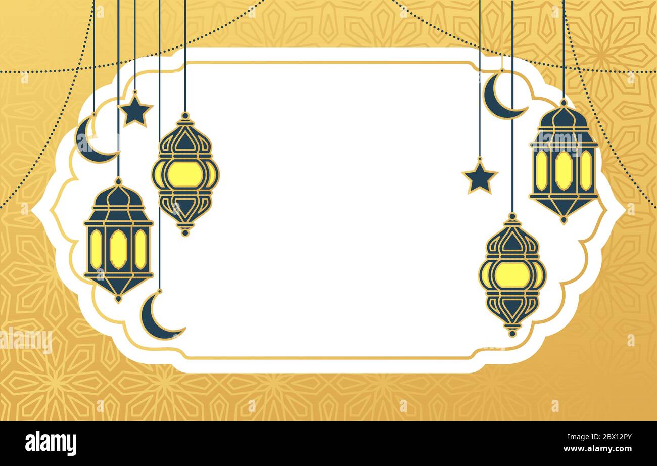 Lanterna araba islamica per Ramadan Kareem Eid Mubarak background Illustrazione Vettoriale