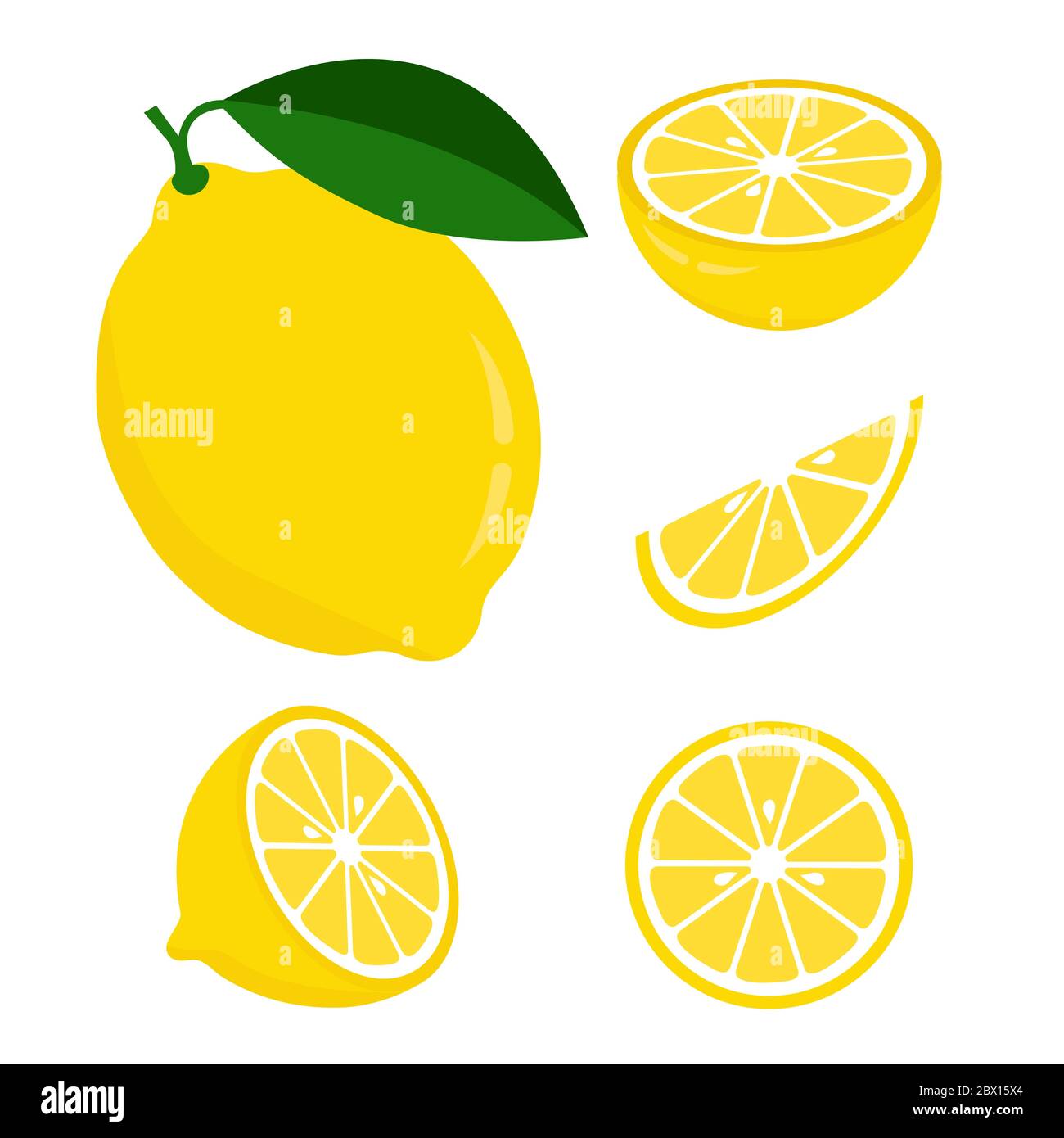 Frutta fresca al limone, raccolta di illustrazioni vettoriali Illustrazione Vettoriale