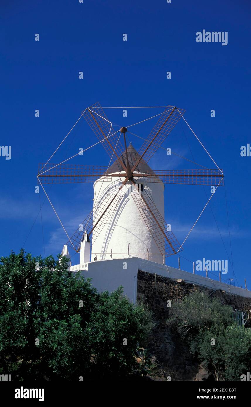 Es Mercadel, mulino, isola Baleari Menorca, Spagna, Europa Foto Stock