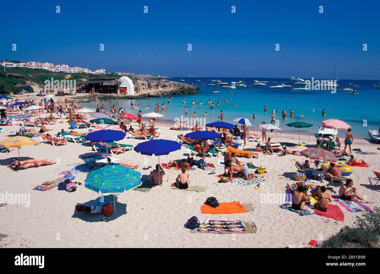 spiaggia Cala Benibequer, Isole Baleari Menorca, Spagna, Europa Foto Stock