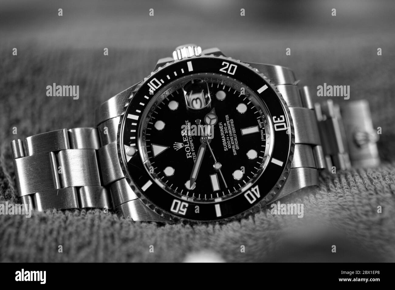 Orologio da polso Rolex Submariner in acciaio nero in ceramica da uomo Foto Stock