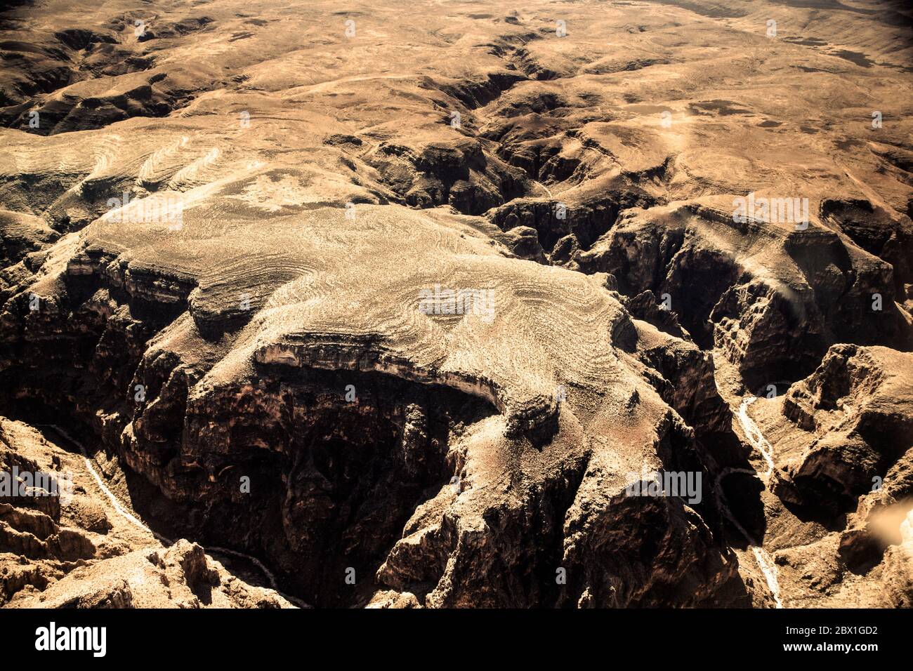 Dettaglio della superficie terrestre vista dal Rocky Mountain National Park In Arizona Foto Stock