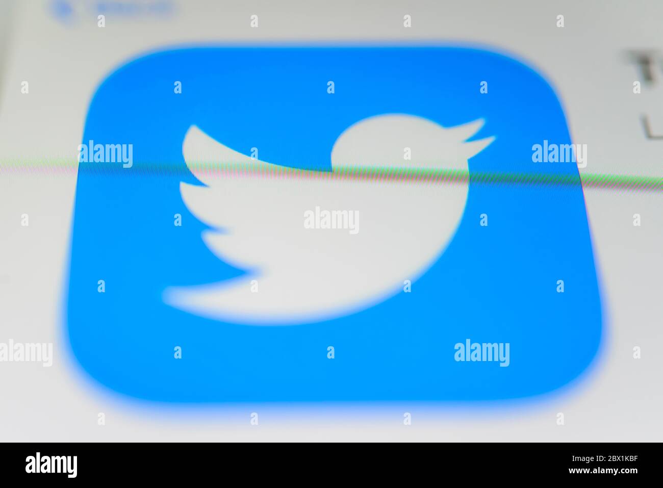 App Twitter, social network, icona app, screenshot, smartphone, dettagli, schermo intero Foto Stock