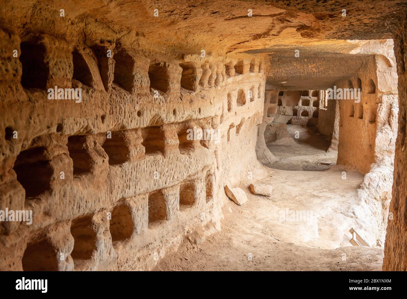 Palomares Grotte di Nalda, la Rioja, Spagna Foto Stock