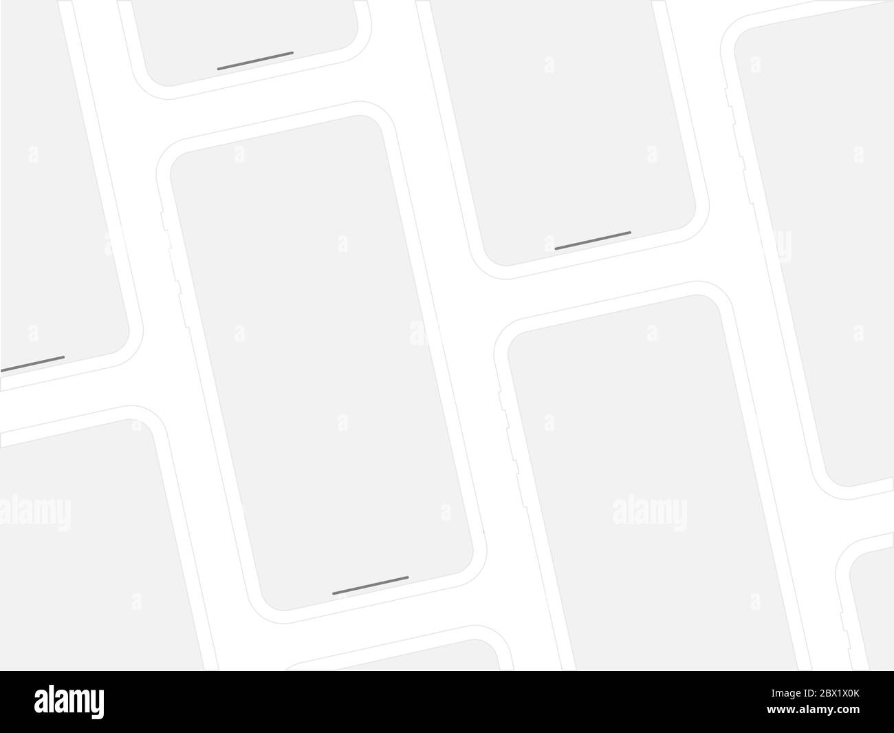 Telefono cellulare Mockup prospettiva Bianco modello 3D Illustrazione Vettoriale