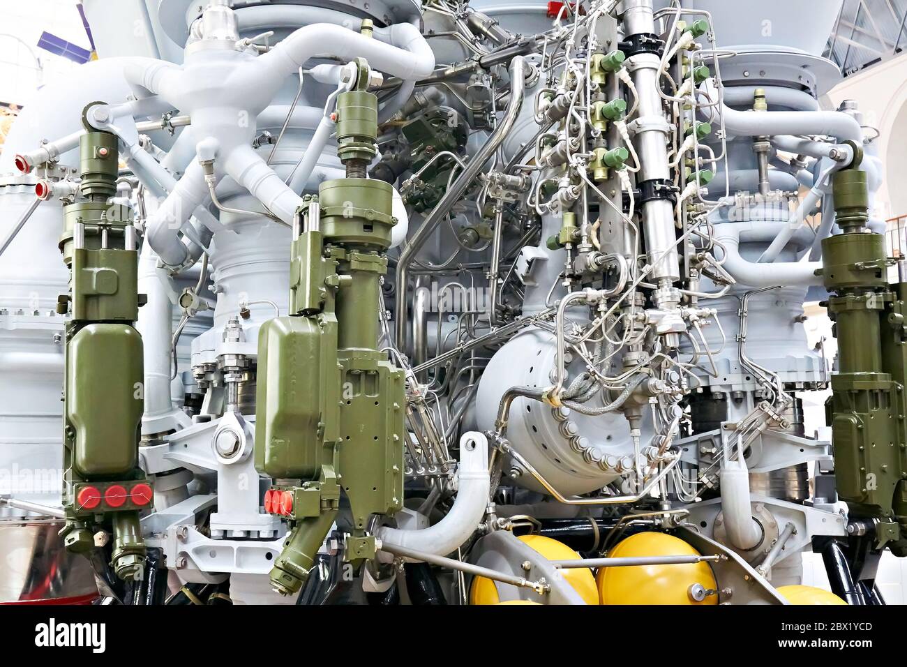 Parte del motore a razzo propellente liquido Foto Stock