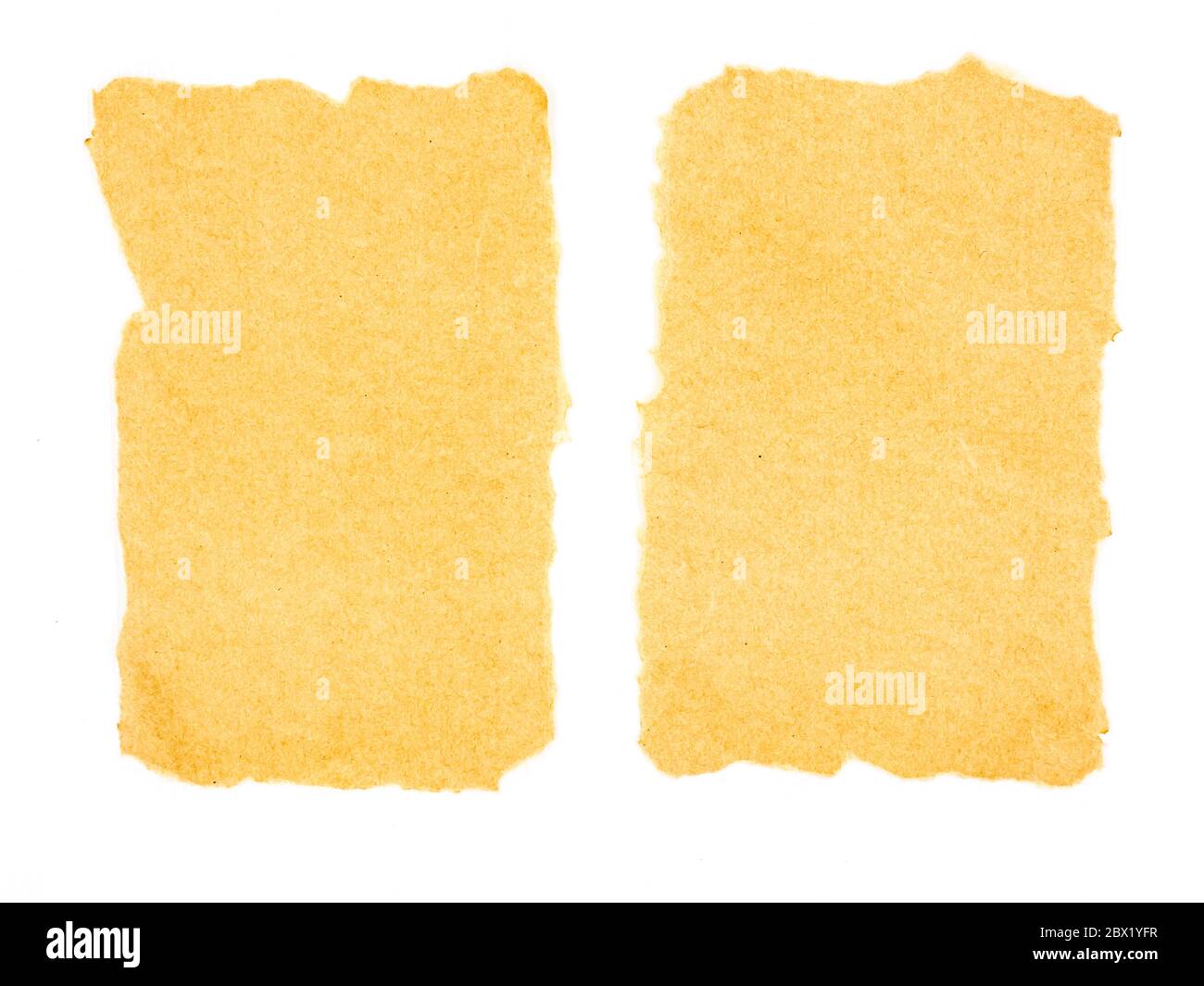 Blank carta marrone su sfondo bianco Foto Stock