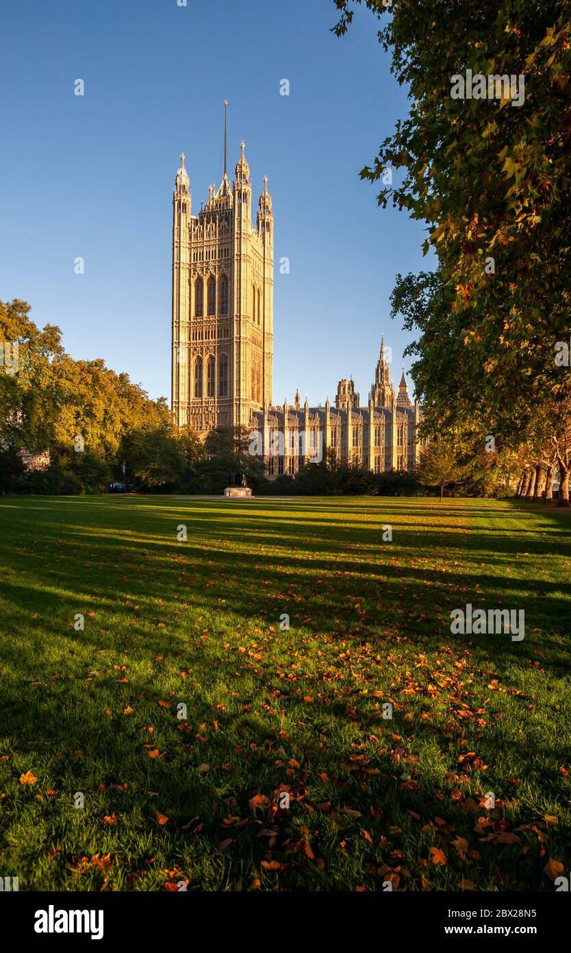 Palazzo di Westminster, Victoria Tower Gardens, Londra, UIK Foto Stock