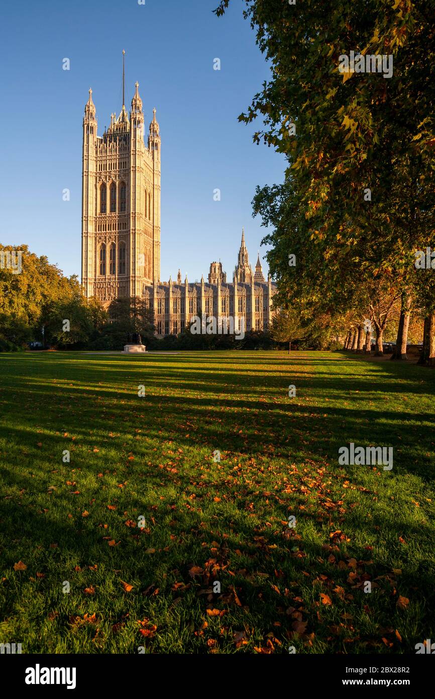 Palazzo di Westminster, Victoria Tower Gardens, Londra, UIK Foto Stock