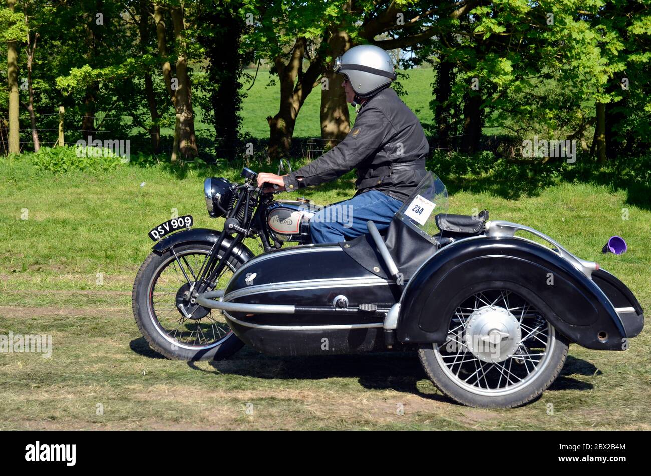 vintage norton moto e sidecar sportivo Foto Stock
