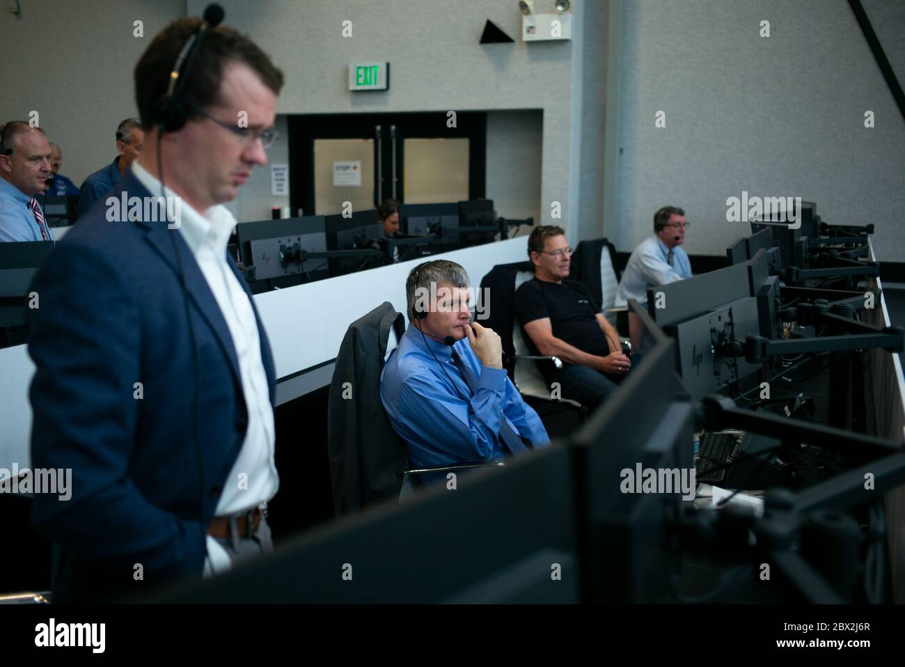 Sala di controllo della missione SpaceX