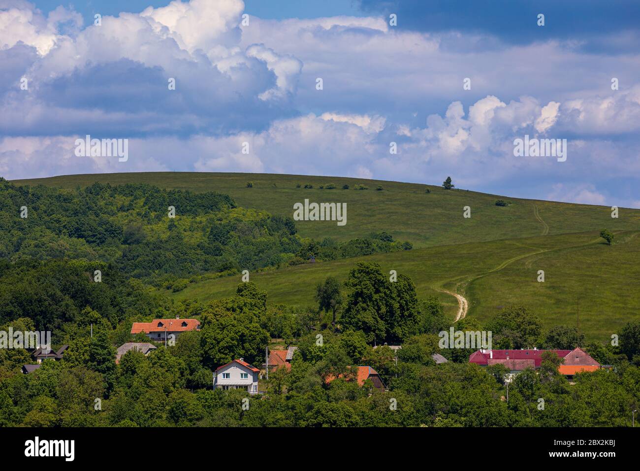 Paesaggio Kopanice intorno al villaggio Sobotiste, Slovacchia Foto Stock