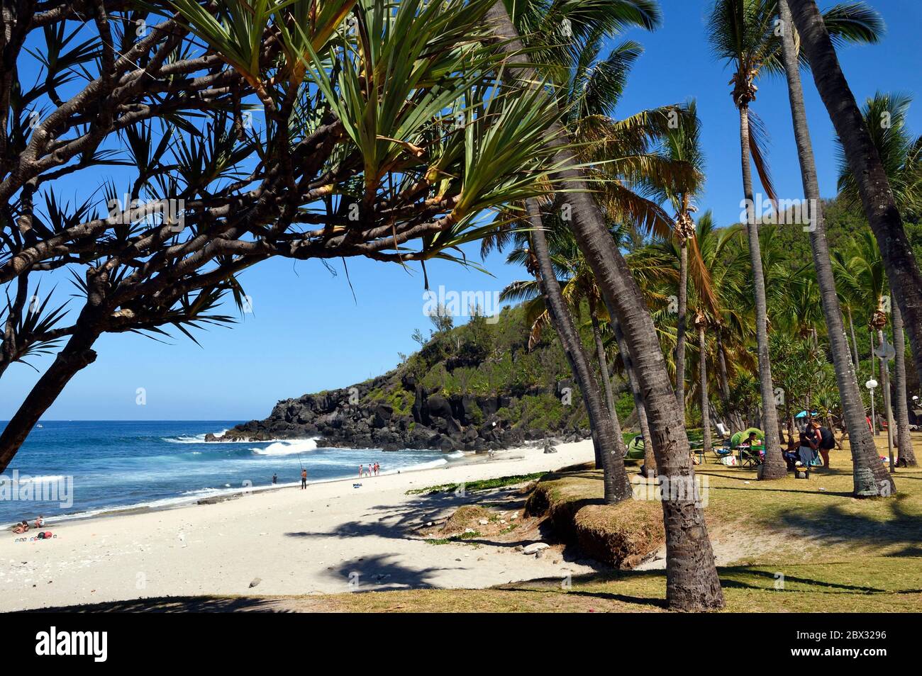 Francia, isola di Reunion (dipartimento francese d'oltremare), Petite-Ile sulla costa meridionale, spiaggia di Grande Anse Foto Stock