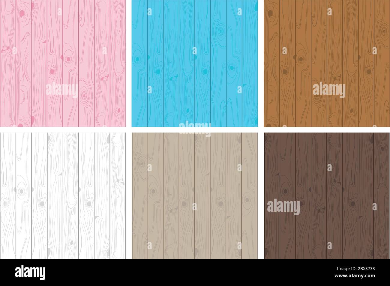 Collezione di motivi senza giunture in legno chiaro e scuro - illustrazione vettoriale. Illustrazione Vettoriale