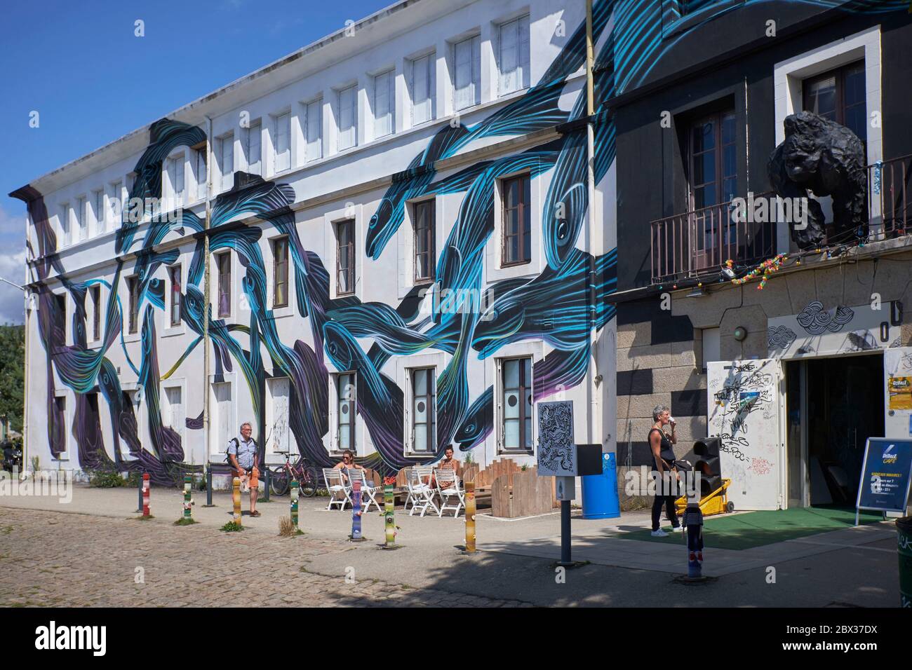 Francia, Morbihan, Golfe du Morbihan, Vannes, le Dedale, culturale effimero associativo terza piazza powered by l'Associazione l'Art prend la Rue Foto Stock