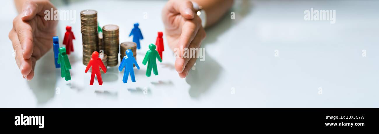 Crowdfund creativo, filantropia, soldi e protezione di risparmio Foto Stock