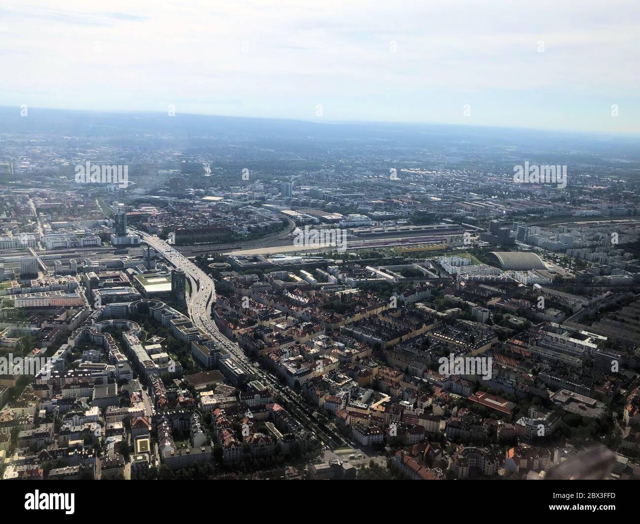 Sorvolo di Monaco in aereo ad elica Foto Stock