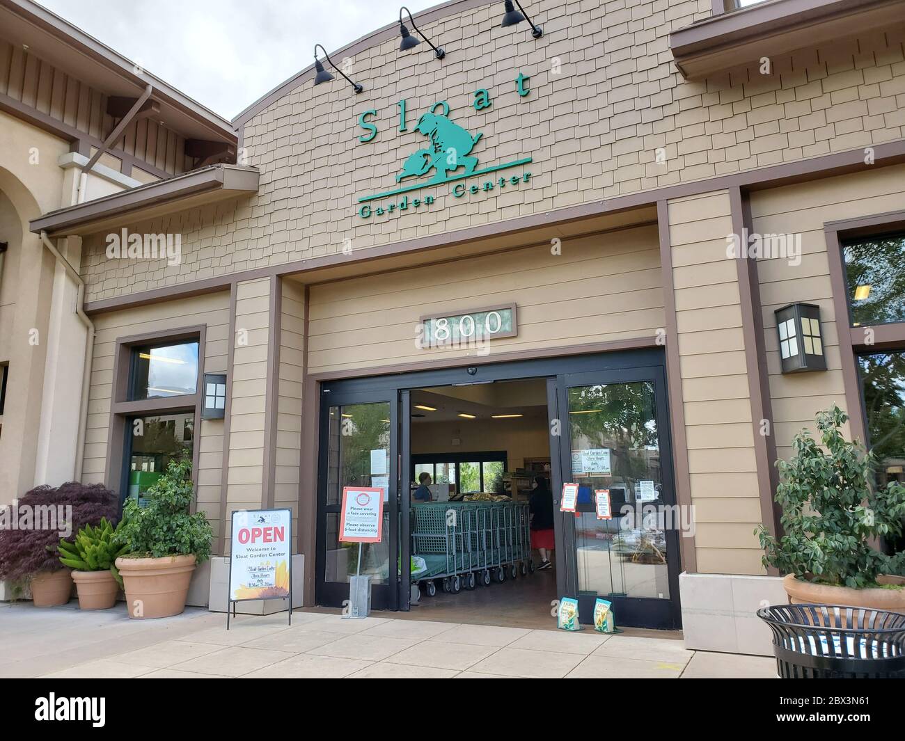 Facciata dello Sloat Garden Center a Danville, California, 19 maggio 2020. () Foto Stock