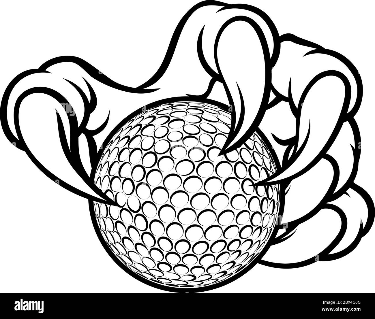 Palla da golf Claw Monster Sport mano Illustrazione Vettoriale