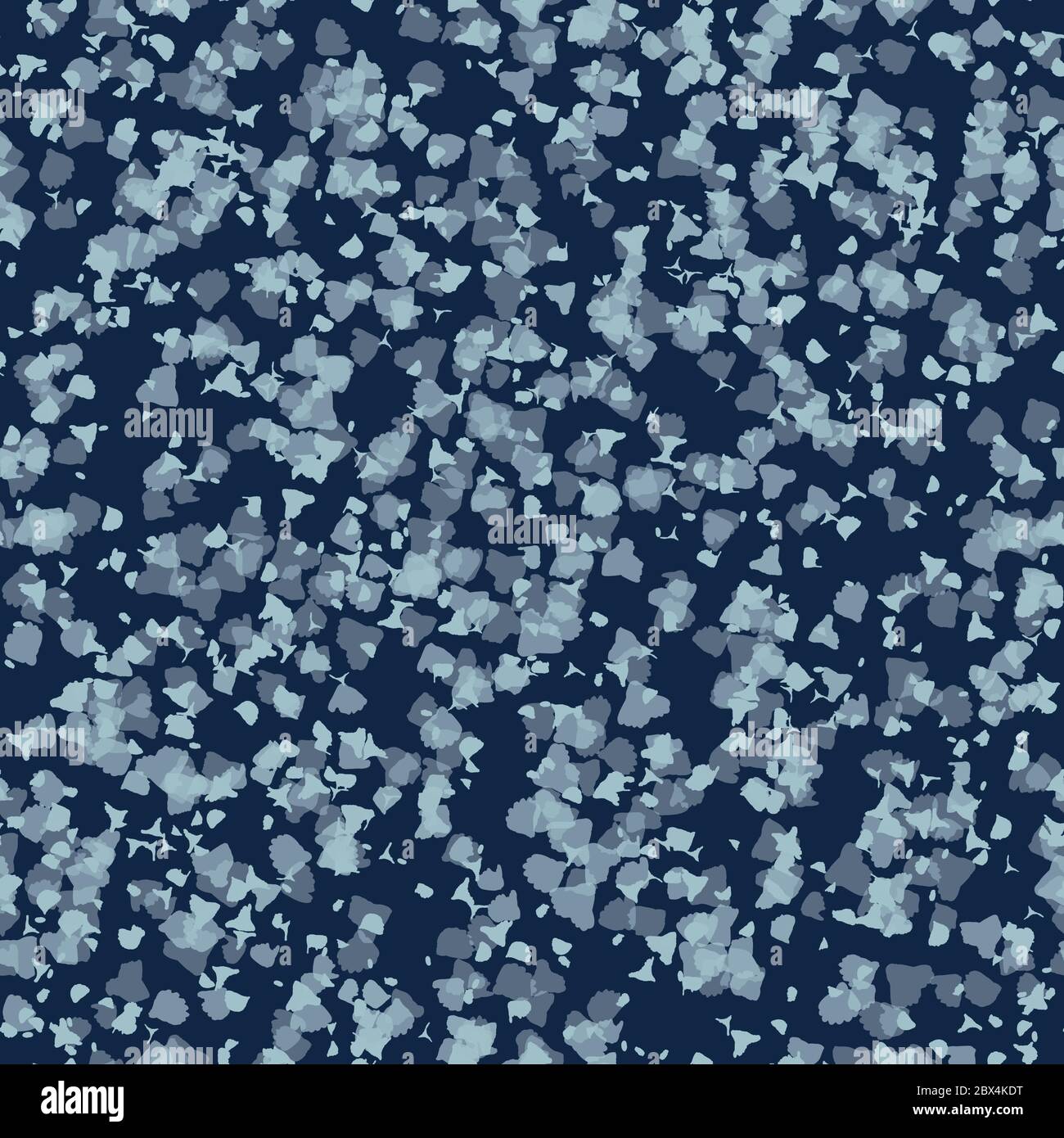 Shibori background.Tie Dye Indigo Blue Confetti Texture. Sbiancato resistente a venature senza cuciture. Effetto acquerello tessile. Giapponese o indonesiano Illustrazione Vettoriale