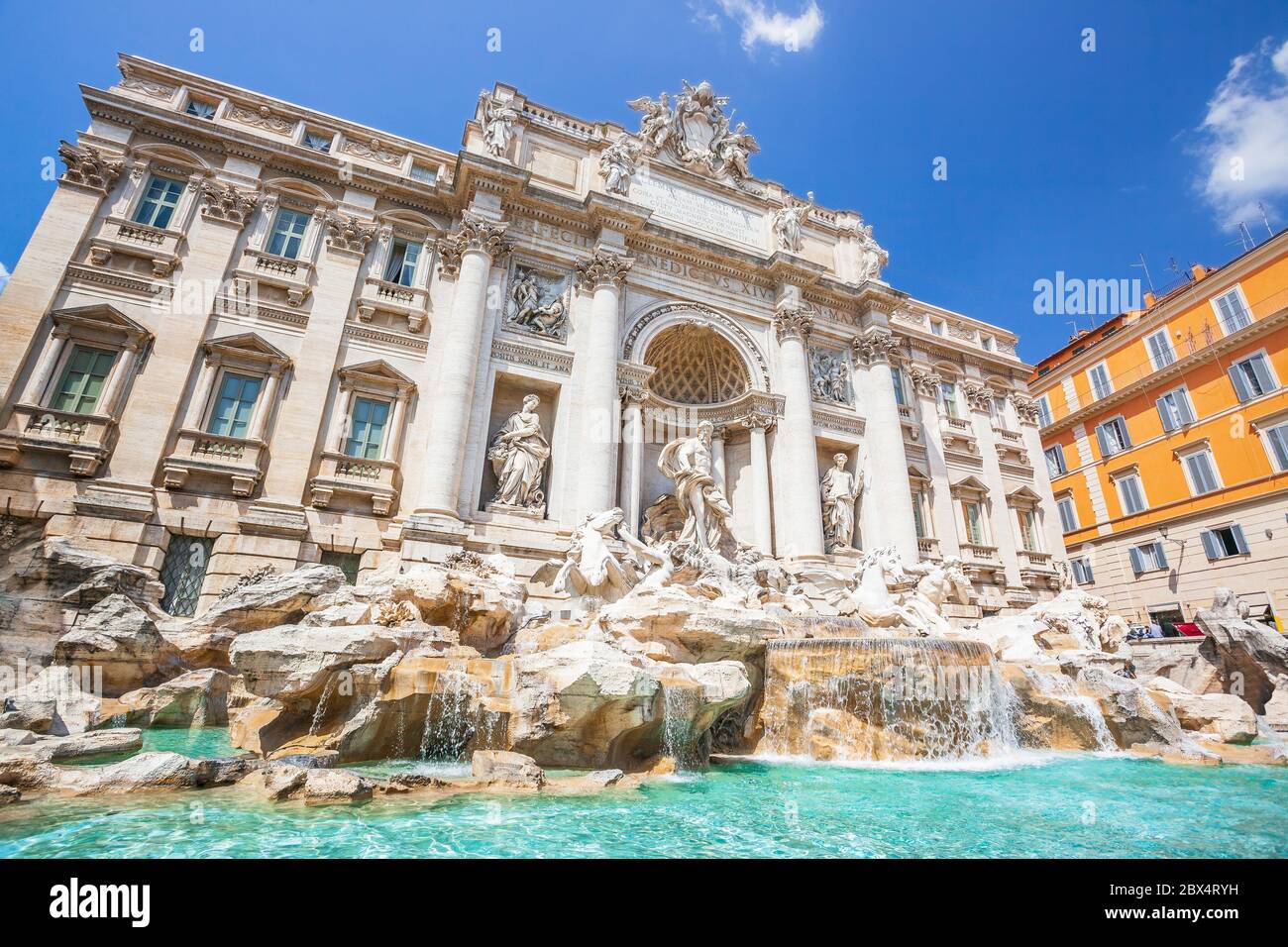 Fontana di Trevi la più famosa fontana di Roma. Foto Stock