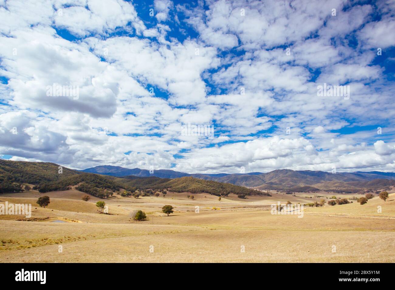 Australian Road Scene vicino alle Snowy Mountains Foto Stock