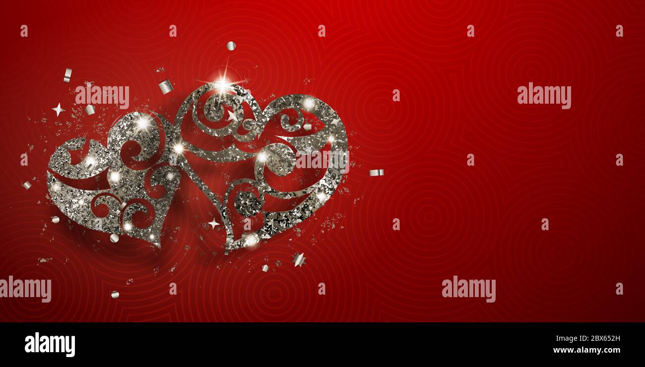 Due cuori con decoro Immagini Vettoriali Stock - Alamy