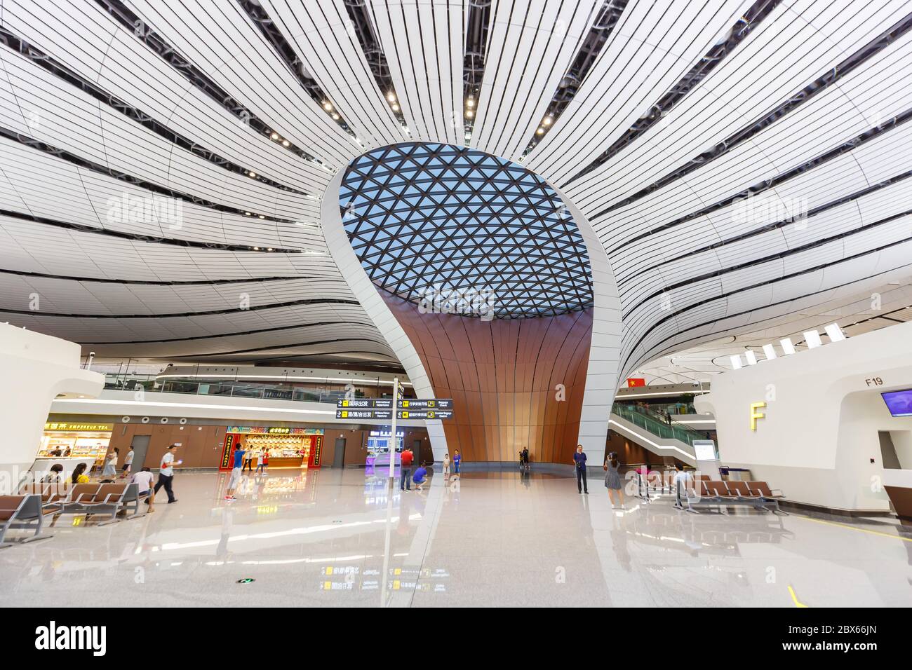 Pechino, Cina 30 settembre 2019: Pechino Daxing nuovo terminal internazionale dell'aeroporto PKX in Cina. Foto Stock