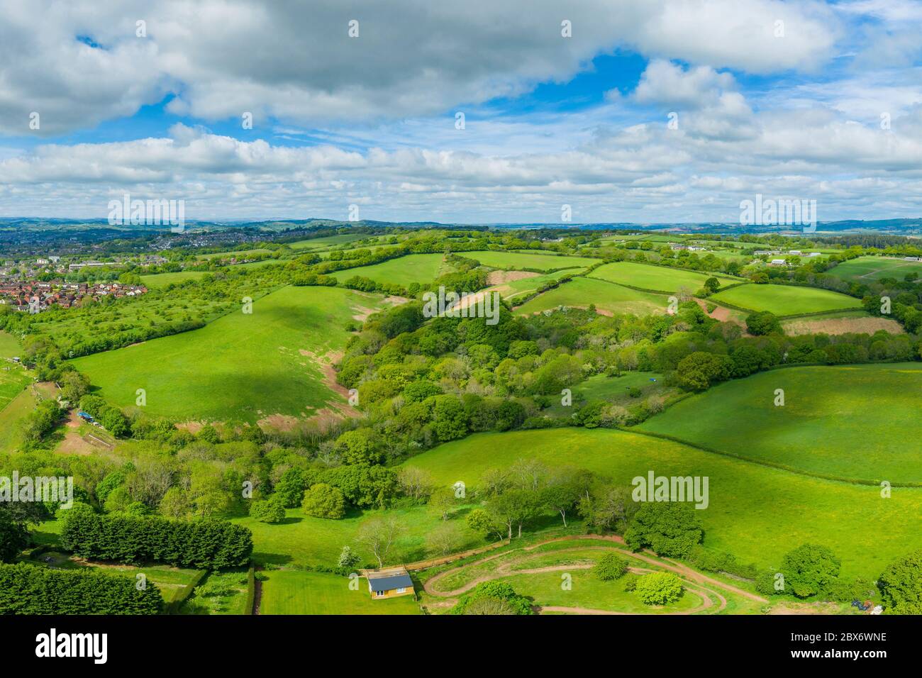 Spreeng in Devon visto su Beacon Hill vicino Exeter, Devon, Inghilterra, Regno Unito, Europa Foto Stock