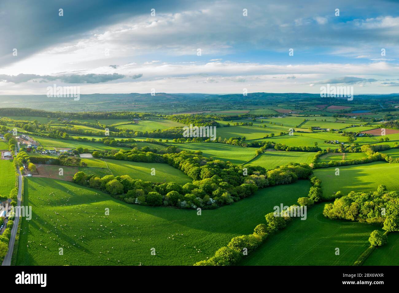 Spreeng in Devon visto su Beacon Hill vicino Exeter, Devon, Inghilterra, Regno Unito, Europa Foto Stock