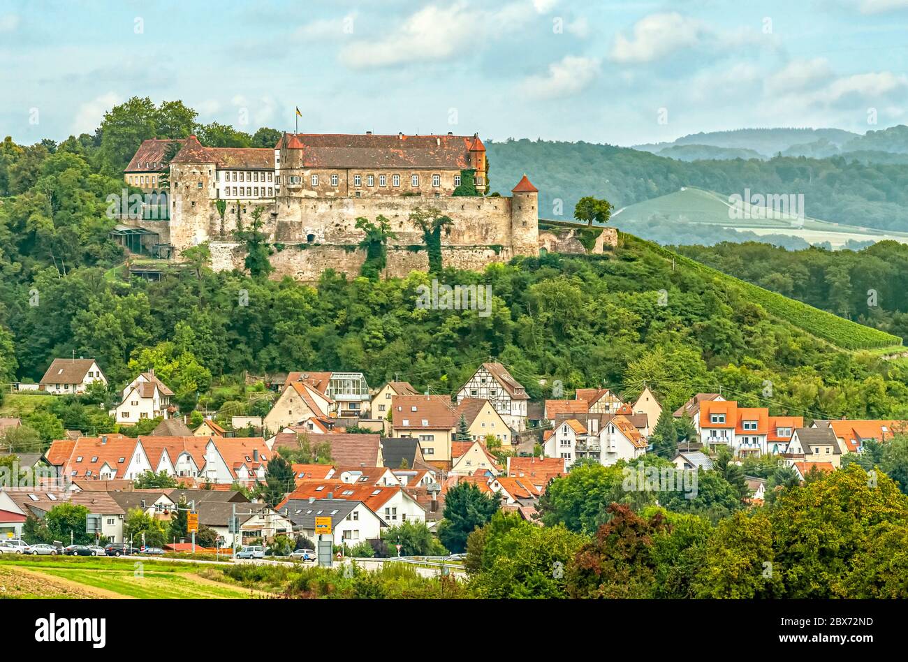 Castello di Stettenfels a Untergruppenbach, Baden Württemberg, Germania Foto Stock
