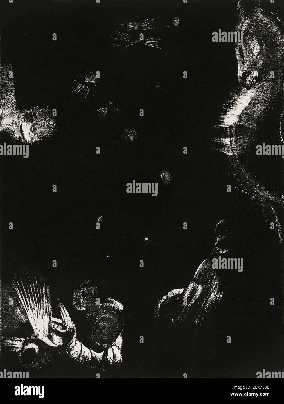 I diversi popoli che abitano la Terra e il Mare (1896) di Odilon Redon. Originale della Yale University Art Gallery. Foto Stock