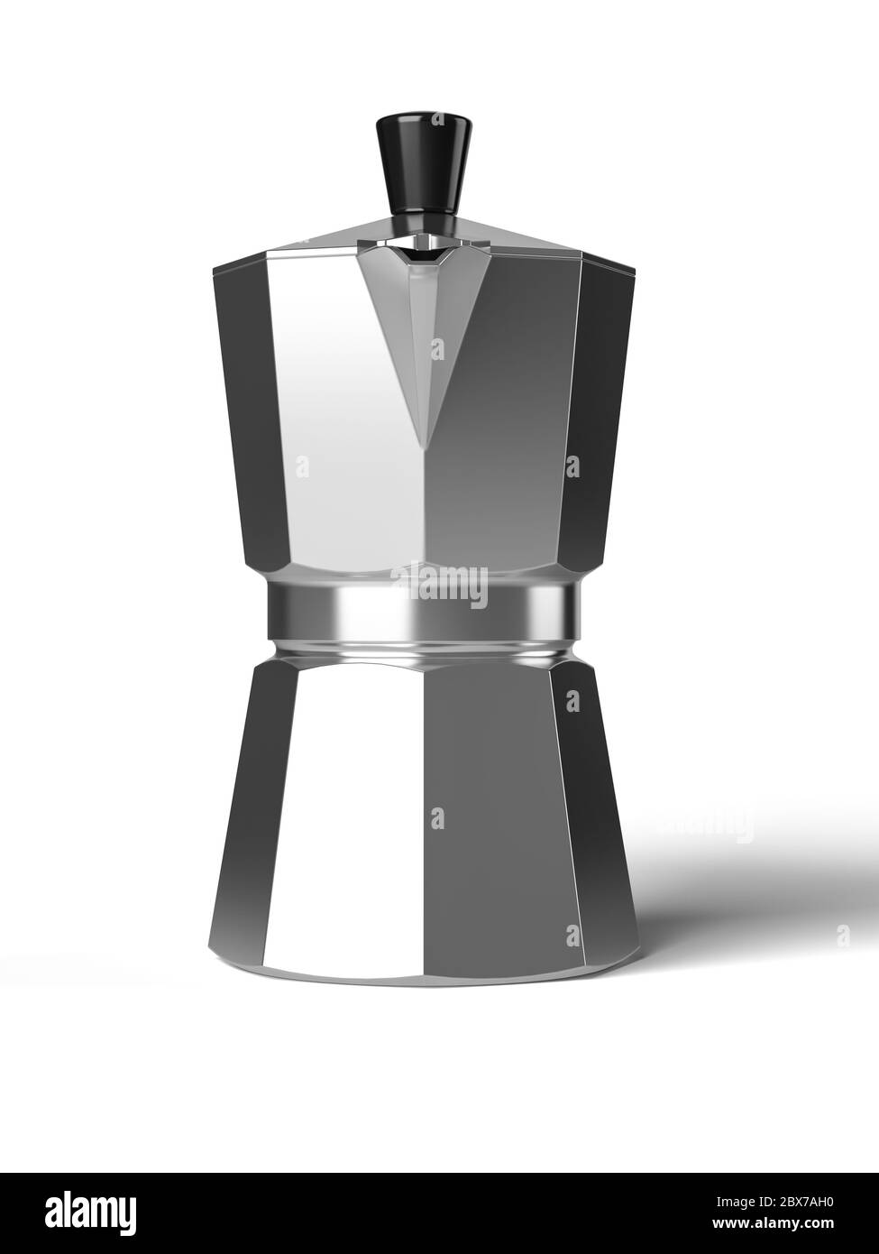 Caffettiera vintage isolata su sfondo bianco con rendering 3D Foto Stock